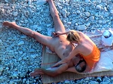 Pretty titties caught by voyeur at beach