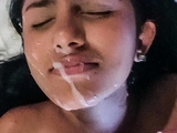 Latina college hottie gets facial cumshot