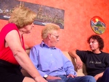 German Granny and Old Guy Seduce Mature Neighbour to 3Some