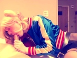 Suicide Squad Harley Quinn crossdresser suck and swallow