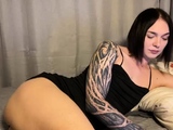 Shemale tranny enjoying solo masturbation