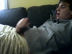 Twink's Webcam Masturbation Cumming On Face