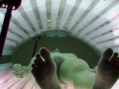 Cute Brunette In Solarium
