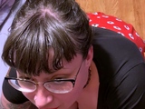 Mature brunette amateur giving a great POV blowjob